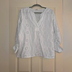 White Eyelet Women's Top.